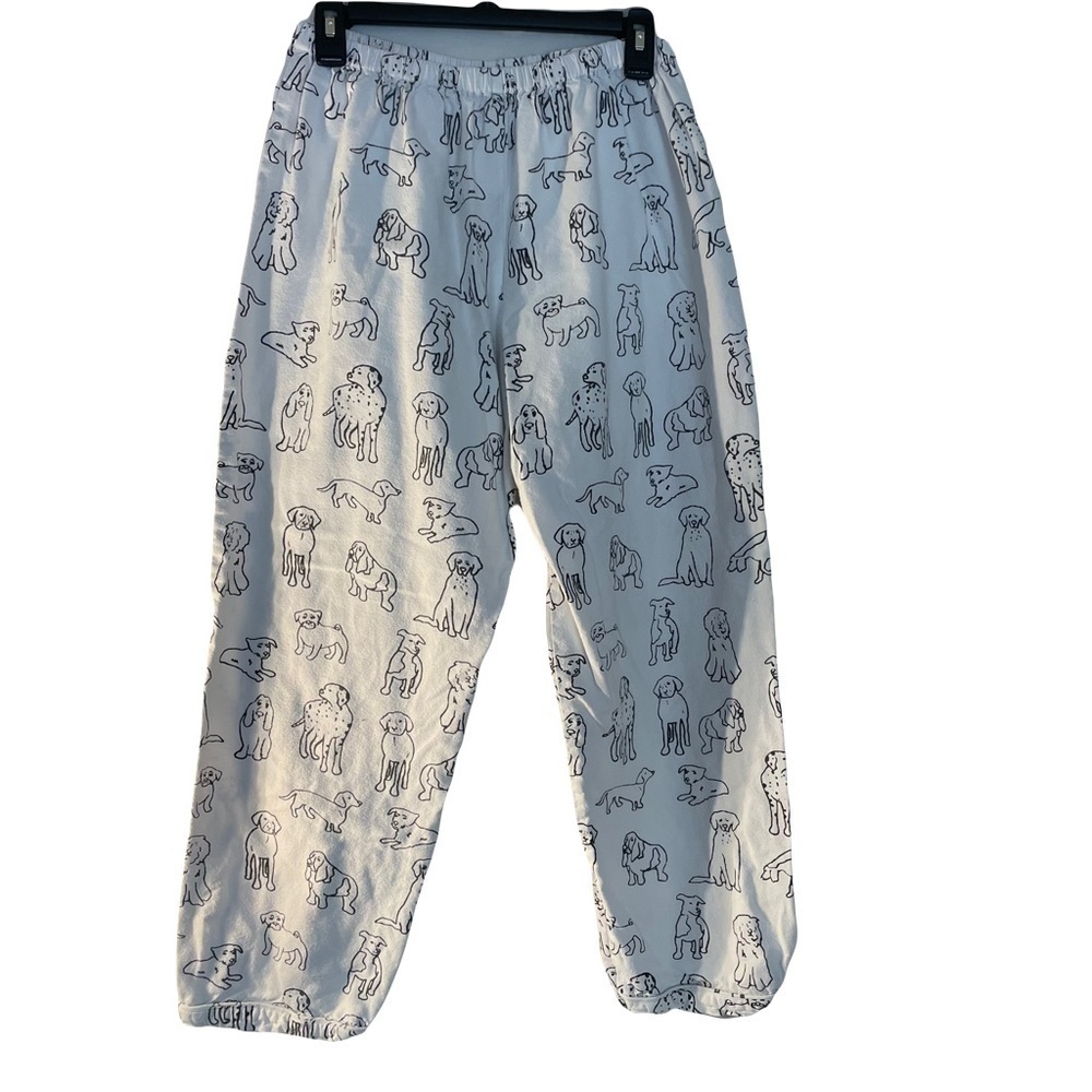 Women’s ' White Dog Print Pants/PJ bottoms
 no tags no size.